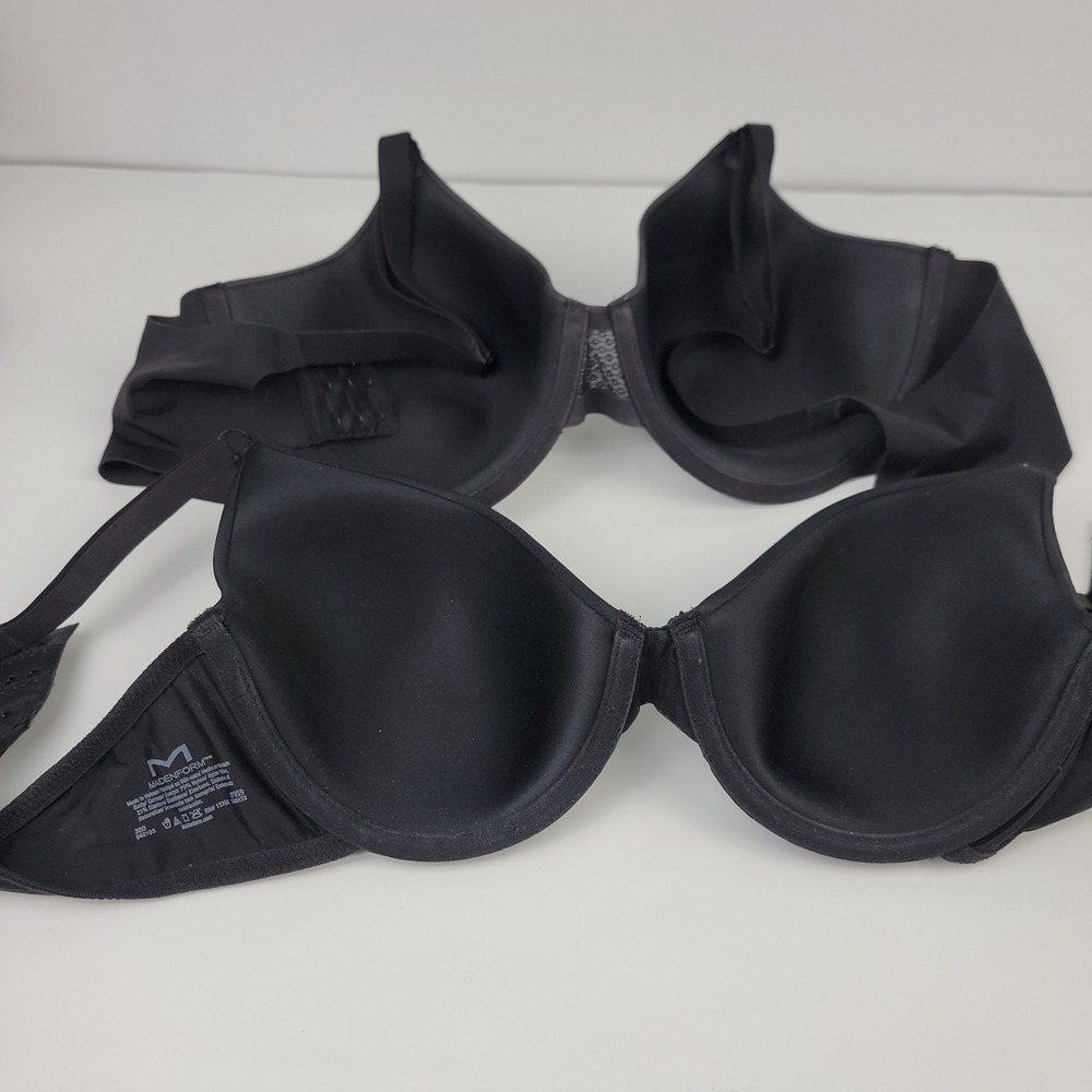 Maidenform Bali Womens 38D Black Underwire T-Shirt Bra Set of 2 07959 DF4481 - Picture 2 of 7